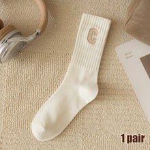 Load image into Gallery viewer, Women's Mid-height Long Tube Warm Cotton Thick Socks Embroidery Letter C Ladies Sports Socks Autumn Winter Korean Fashion Solid Color Harajuku Comfortable Home Sock

