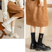 Load image into Gallery viewer, Women's Mid-height Long Tube Warm Cotton Thick Socks Embroidery Letter C Ladies Sports Socks Autumn Winter Korean Fashion Solid Color Harajuku Comfortable Home Sock
