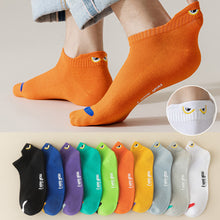 Load image into Gallery viewer, Men Bright Color Devil's Eye Cotton Ankle Socks Athletic Casual Solid Comfortable Breathable Sweat Absorption Sock Street Fashion Sport Travel Running Socks
