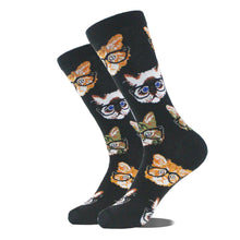 Load image into Gallery viewer, Men Cartoon Animal Midtube Socks Combed Fashion Hip Hop Trend Harajuku Shark Clown Skateboard Oil Painting Colorful Happy Funny Long Cotton Socks
