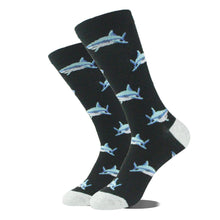 Load image into Gallery viewer, Men Cartoon Animal Midtube Socks Combed Fashion Hip Hop Trend Harajuku Shark Clown Skateboard Oil Painting Colorful Happy Funny Long Cotton Socks

