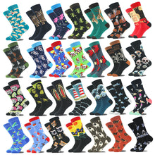 Load image into Gallery viewer, Men Cartoon Animal Midtube Socks Combed Fashion Hip Hop Trend Harajuku Shark Clown Skateboard Oil Painting Colorful Happy Funny Long Cotton Socks
