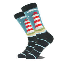 Load image into Gallery viewer, Men Cartoon Animal Midtube Socks Combed Fashion Hip Hop Trend Harajuku Shark Clown Skateboard Oil Painting Colorful Happy Funny Long Cotton Socks
