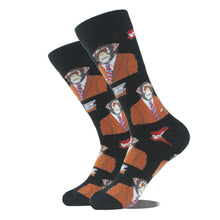 Load image into Gallery viewer, Men Cartoon Animal Midtube Socks Combed Fashion Hip Hop Trend Harajuku Shark Clown Skateboard Oil Painting Colorful Happy Funny Long Cotton Socks
