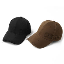Load image into Gallery viewer, High-quality Adjustable Hat Casual Outdoor Plain Baseball Unisex Cap Men Hole Damage Style Letter Hard-top Street Trend Cool Cap Sun Hat Peaked Cap
