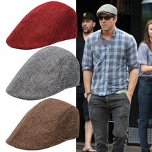 Load image into Gallery viewer, Men British Cotton Linen Beret Entleman Duckbill Breathable Caps Linen Hat Boy Linen Outdoor Street Hats Leisure Sports Sun Caps
