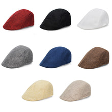 Load image into Gallery viewer, Men British Cotton Linen Beret Entleman Duckbill Breathable Caps Linen Hat Boy Linen Outdoor Street Hats Leisure Sports Sun Caps
