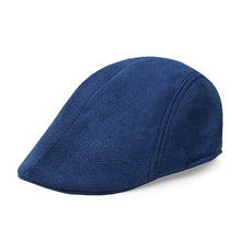 Load image into Gallery viewer, Men British Cotton Linen Beret Entleman Duckbill Breathable Caps Linen Hat Boy Linen Outdoor Street Hats Leisure Sports Sun Caps
