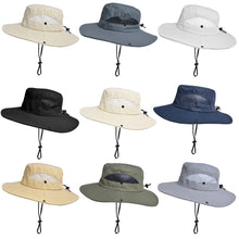 Load image into Gallery viewer, New Sun Protection Wide Brim Fishing Hat Summer Breathable Mesh Camping Hiking Caps Anti-UV Sun Hat Mountaineering Caps Panama Hat for Women and Men
