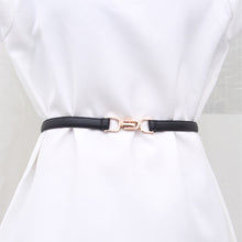 Load image into Gallery viewer, PU Leather Thin Belt Women's Fashion Casual Accessories Luxury Design Girdle Korean Corset Adjustable Metal Buckle Waist Decoration For Female
