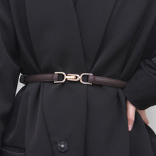 Load image into Gallery viewer, PU Leather Thin Belt Women's Fashion Casual Accessories Luxury Design Girdle Korean Corset Adjustable Metal Buckle Waist Decoration For Female
