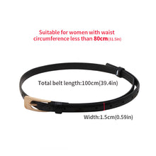 Load image into Gallery viewer, PU Leather Thin Belt Women's Fashion Casual Accessories Luxury Design Girdle Korean Adjustable Metal Buckle Waist Decoration For Female
