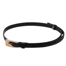 Load image into Gallery viewer, PU Leather Thin Belt Women's Fashion Casual Accessories Luxury Design Girdle Korean Adjustable Metal Buckle Waist Decoration For Female
