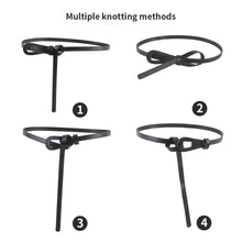 Load image into Gallery viewer, PU Leather Thin Knot Belt Women's Fashion Casual Accessories Luxury Design Girdle Korean Corset Adjustable Metal Buckle Waist Decoration For Female
