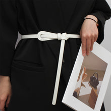 Load image into Gallery viewer, PU Leather Thin Knot Belt Women's Fashion Casual Accessories Luxury Design Girdle Korean Corset Adjustable Metal Buckle Waist Decoration For Female
