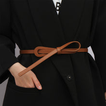 Load image into Gallery viewer, PU Leather Thin Knot Belt Women's Fashion Casual Accessories Luxury Design Girdle Korean Corset Adjustable Metal Buckle Waist Decoration For Female
