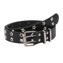 Load image into Gallery viewer, Star Eye Rivet Women's Belt Double Row Needle Buckle Fashion Men's Belt PU Leather Belt Hip Hop Punk Rock Style Jeans Belt
