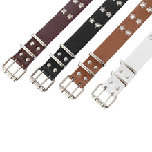 Load image into Gallery viewer, Star Eye Rivet Women's Belt Double Row Needle Buckle Fashion Men's Belt PU Leather Belt Hip Hop Punk Rock Style Jeans Belt
