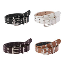 Load image into Gallery viewer, Star Eye Rivet Women's Belt Double Row Needle Buckle Fashion Men's Belt PU Leather Belt Hip Hop Punk Rock Style Jeans Belt
