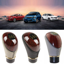 Load image into Gallery viewer, Universal Car 5 Speed Lever Shift Knob Wooden PU Leather Truck Manual Gear Stick Knob Shift Accessories
