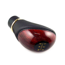 Load image into Gallery viewer, Universal Car 5 Speed Lever Shift Knob Wooden PU Leather Truck Manual Gear Stick Knob Shift Accessories
