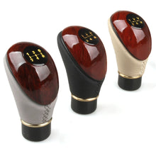Load image into Gallery viewer, Universal Car 5 Speed Lever Shift Knob Wooden PU Leather Truck Manual Gear Stick Knob Shift Accessories

