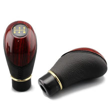Load image into Gallery viewer, Universal Car 5 Speed Lever Shift Knob Wooden PU Leather Truck Manual Gear Stick Knob Shift Accessories
