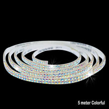Load image into Gallery viewer, 1m/5m 3.2ft/16ft Car DIY Auto Decorative Stickers Crystal Diamond Car Decoration Accessories Double Rows Stickers Auto Interior Cover
