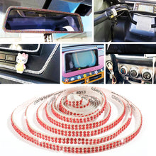 Load image into Gallery viewer, 1m/5m 3.2ft/16ft Car DIY Auto Decorative Stickers Crystal Diamond Car Decoration Accessories Double Rows Stickers Auto Interior Cover
