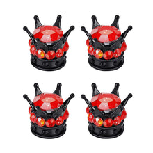 Load image into Gallery viewer, 4Pcs Car Crown Tire Valve Stem Caps with Bling Crystal Rhinestone Chrome Crown Vehicle Tire Caps Covers Accesorios
