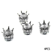 Load image into Gallery viewer, 4Pcs Car Crown Tire Valve Stem Caps with Bling Crystal Rhinestone Chrome Crown Vehicle Tire Caps Covers Accesorios
