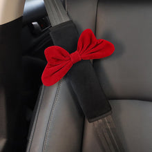 Load image into Gallery viewer, Car Seat Belt Shoulder Cover Neck Headrest Pillow Steering Wheel Cover Tissue Box Red Bow
