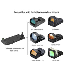 Load image into Gallery viewer, 1PC Glock P1 G17 Base Red Green Fiber Optic Slide Gaskets For Glock RMR/VENOM/ MROS Base Clamps
