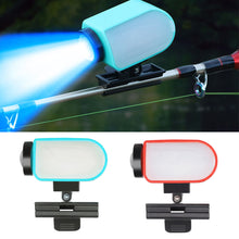 Load image into Gallery viewer, 1PC Raft Fishing Rod Light Night Fishing Special Blue Light Seven Color Cap Clamp Light USB Charging Fishing Gear Accessories
