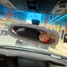 Load image into Gallery viewer, Cute Car Interior Rearview Mirror Cover Plush Rabbit Heart Decoration Auto Rear View Mirror Case Accessories
