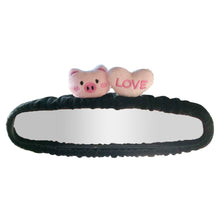 Load image into Gallery viewer, Cute Car Interior Rearview Mirror Cover Plush Rabbit Heart Decoration Auto Rear View Mirror Case Accessories
