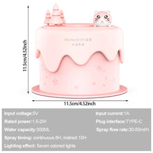 Load image into Gallery viewer, Cat Cake Aroma Diffuser USB Input Air Humidifier Essential Oil Diffusers with LED Light Ultrasonic Fragrance Aromatherapy Humidifiers For Home
