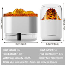 Load image into Gallery viewer, Mini Volcano Humidifier with Light Household Small Silent Pregnant Baby Bedroom Aromatherapy Machine Office Desktop Air Purification Spray Aromatherapy
