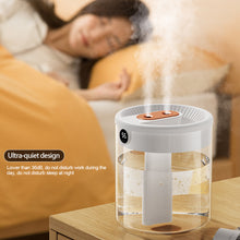 Load image into Gallery viewer, 2L Large Capacity Air Humidifier with LED Light USB Input Digital Humidity Display Humidifier Cool Mist Maker Dual Mist Outlet Humidifier for Home Office
