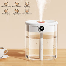 Load image into Gallery viewer, 2L Large Capacity Air Humidifier with LED Light USB Input Digital Humidity Display Humidifier Cool Mist Maker Dual Mist Outlet Humidifier for Home Office
