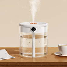Load image into Gallery viewer, 2L Large Capacity Air Humidifier with LED Light USB Input Digital Humidity Display Humidifier Cool Mist Maker Dual Mist Outlet Humidifier for Home Office

