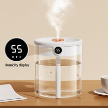 Load image into Gallery viewer, 2L Large Capacity Air Humidifier with LED Light USB Input Digital Humidity Display Humidifier Cool Mist Maker Dual Mist Outlet Humidifier for Home Office
