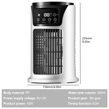 Load image into Gallery viewer, Mini Air Conditioner Timing Air Cooler Fan with Light USB Air Cooling Fan Office Desktop Fan Moisturizing Fan

