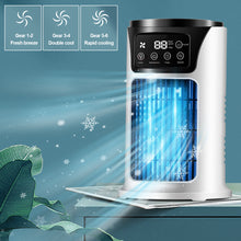Load image into Gallery viewer, Mini Air Conditioner Timing Air Cooler Fan with Light USB Air Cooling Fan Office Desktop Fan Moisturizing Fan
