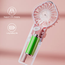 Load image into Gallery viewer, USB Rechargeable Mini Humifier Fan Portable Mist Cooler Fan Handheld Powerful Spray Fan Humidification Outdoor Office Fan
