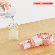 Load image into Gallery viewer, USB Rechargeable Mini Humifier Fan Portable Mist Cooler Fan Handheld Powerful Spray Fan Humidification Outdoor Office Fan
