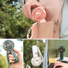 Load image into Gallery viewer, Cat Paw USB Rechargeable Mini Handheld Fan Portable Summer Pocket Fan with Lanyard Outdoor Handy Fan Students Fan

