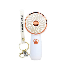 Load image into Gallery viewer, Cat Paw USB Rechargeable Mini Handheld Fan Portable Summer Pocket Fan with Lanyard Outdoor Handy Fan Students Fan
