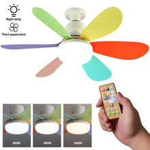 Load image into Gallery viewer, Ceiling Fans With Remote Control and Light LED Lamp Fan E27 Converter Base Smart Silent Ceiling Fans For Bedroom Living Room 110V 220V
