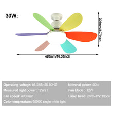 Load image into Gallery viewer, Ceiling Fans With Remote Control and Light LED Lamp Fan E27 Converter Base Smart Silent Ceiling Fans For Bedroom Living Room 110V 220V
